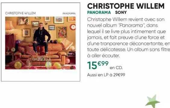 christophe willem - panorama - sony