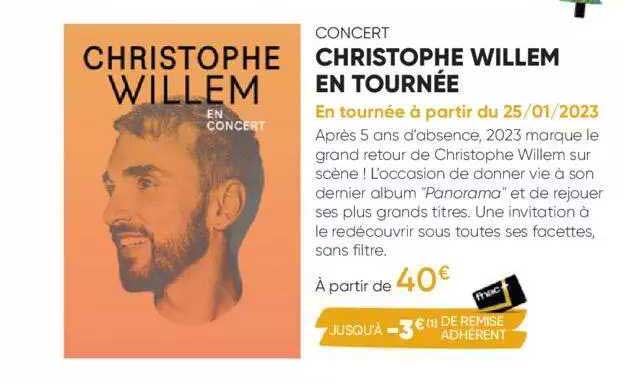 christophe willem en tournée