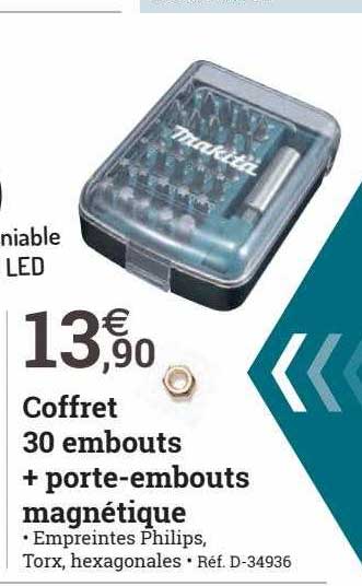coffret 30 embouts + porte-embouts magnétique