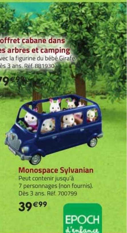 coffret cabane dans les arbres et camping, monospace sylvanian
