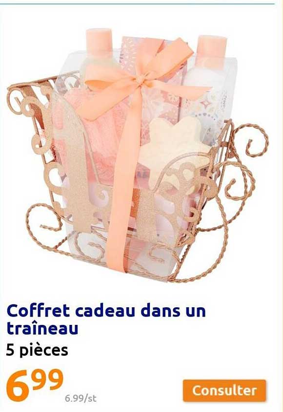 coffret cadeau dans un traîneau