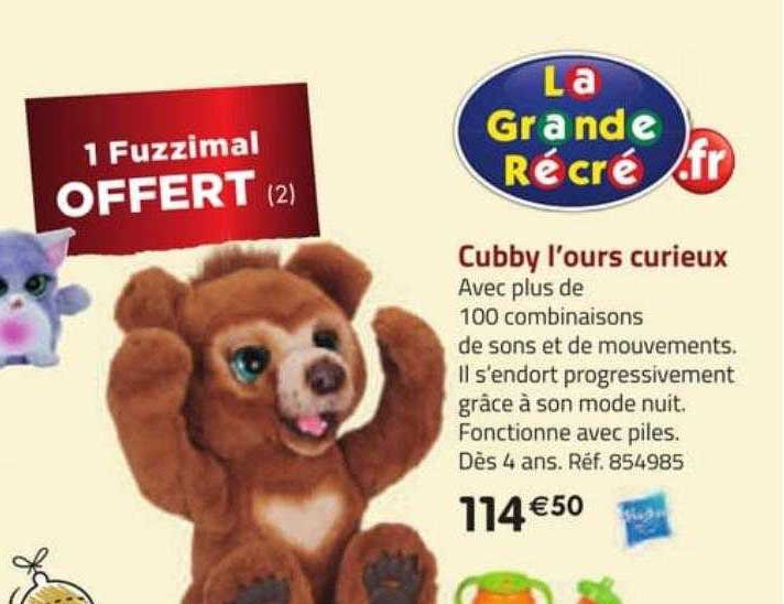 cubby l'ours curieux hasbro