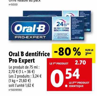 dentifrice pro expert oral b