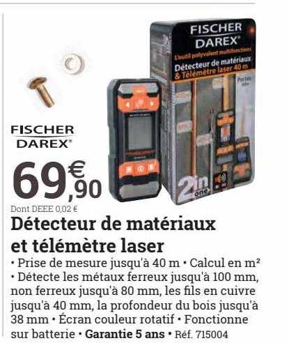 détecteur de matériaux et télémètre laser fischer darex