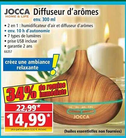 diffuseur d'arômes jocca home & life