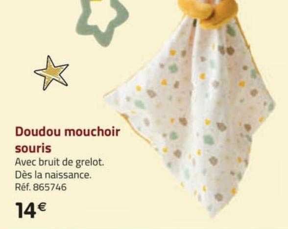 Doudou Mouchoir Souris