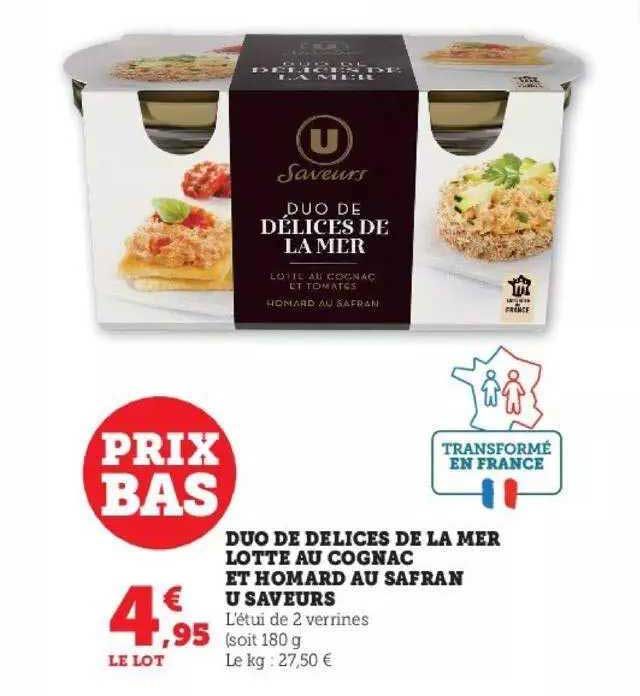 duo de délices de la mer lotte au cognac et homard au safran u saveurs