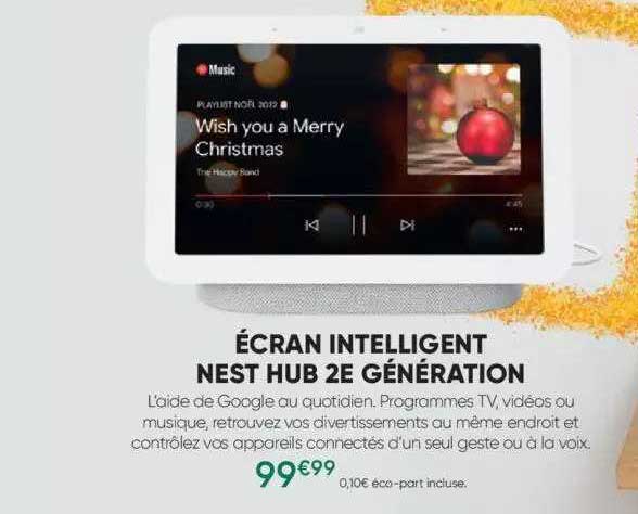 écran intelligent nest hub 2e génération