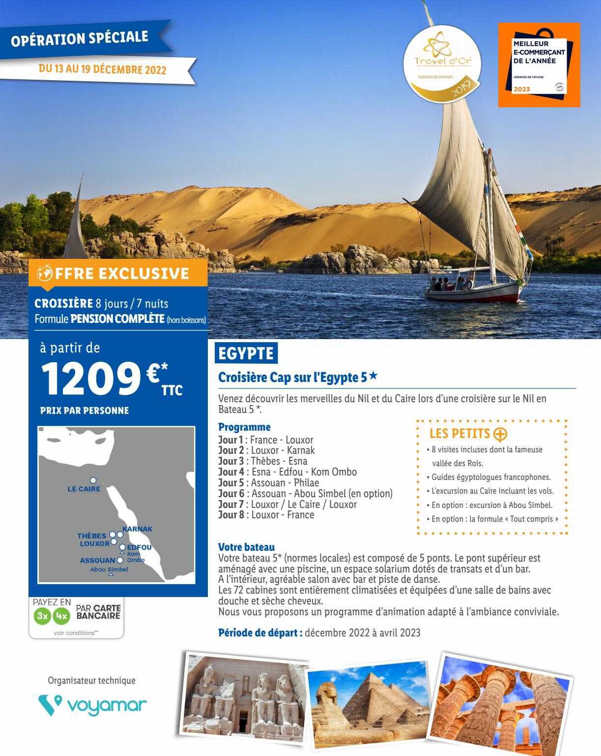egypte croisière cap sur l'egypte 5*