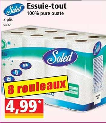 essuie-tout 100% pure ouate soled