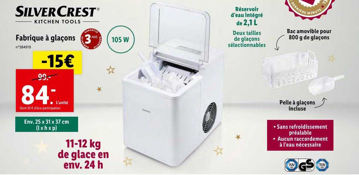 fabrique à glaçons silver crest