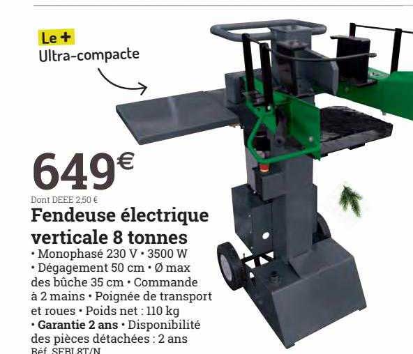 fendeuse électrique verticale 8 tonnes