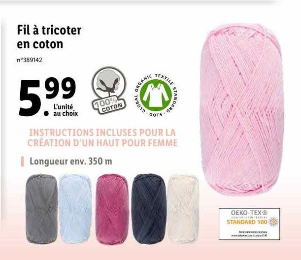 fil à tricoter en coton