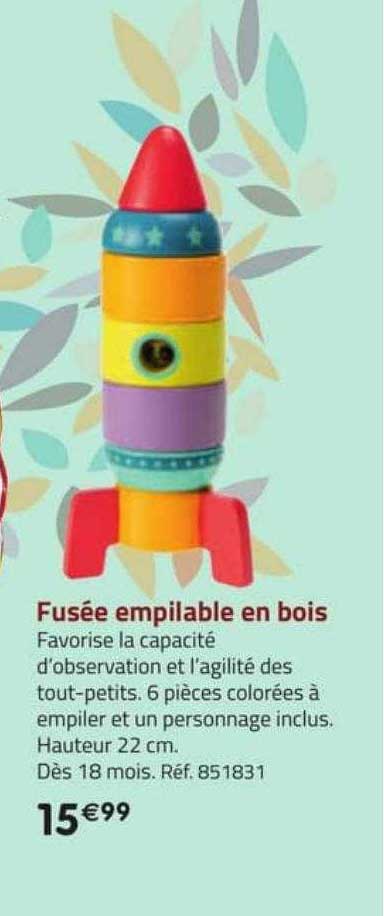 fusée empilable en bois