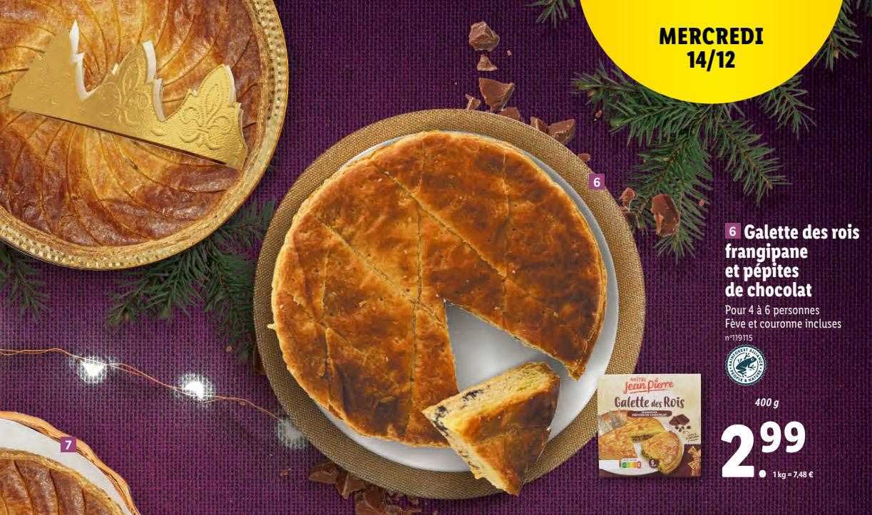 galette des rois frangipane et pépites de chocolat