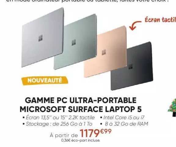 gamme pc ultra-portable microsoft surface laptop 5