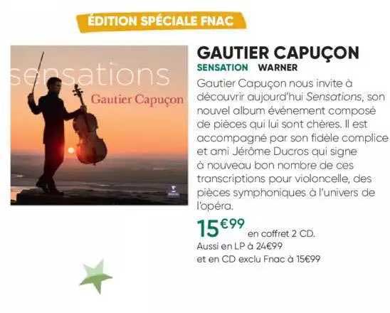 gautier capuçon - sensation - warner