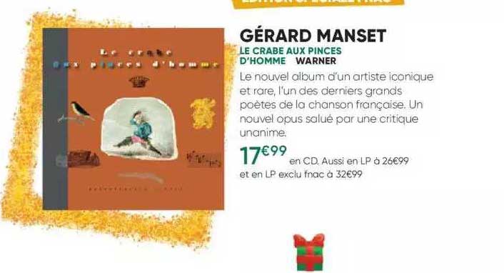 gérard manset - le crabe aux pinces d'homme - warner