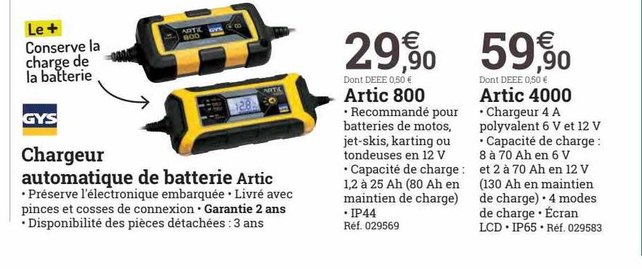 gys chargeur automatique de batterie artic