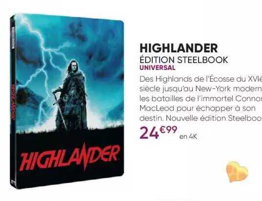 highlander - édition steelbook - universal