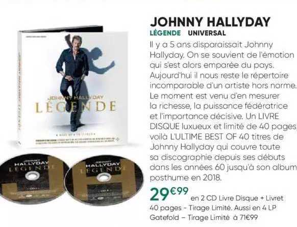 johnny hallyday - légende - universal