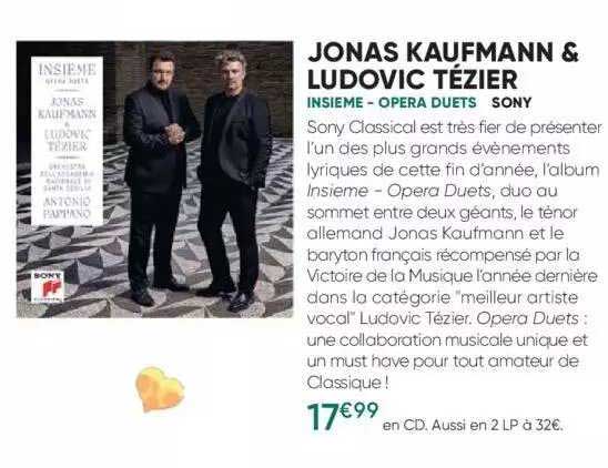 jonas kaufmann & ludovic tézier - isième - opera duets