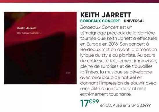 Keith Jarrett - Bordeaux Concert Universal