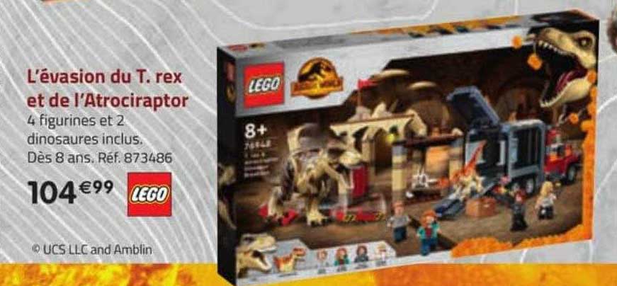 l'évasion du t.rex et de l'atrociraptor lego