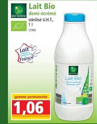 lait bio demi-écrémé bio sonne