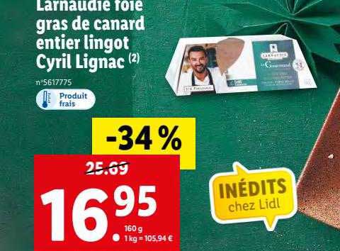 larnaudie foie gras de canard entier lingot cyril lignac