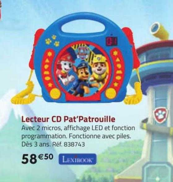 lecteur cd pat'patrouille lexibook