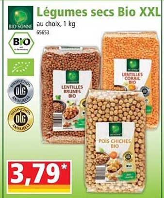 légumes secs bio xxl bio sonne