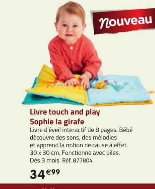 livre touch and play sophie la girafe
