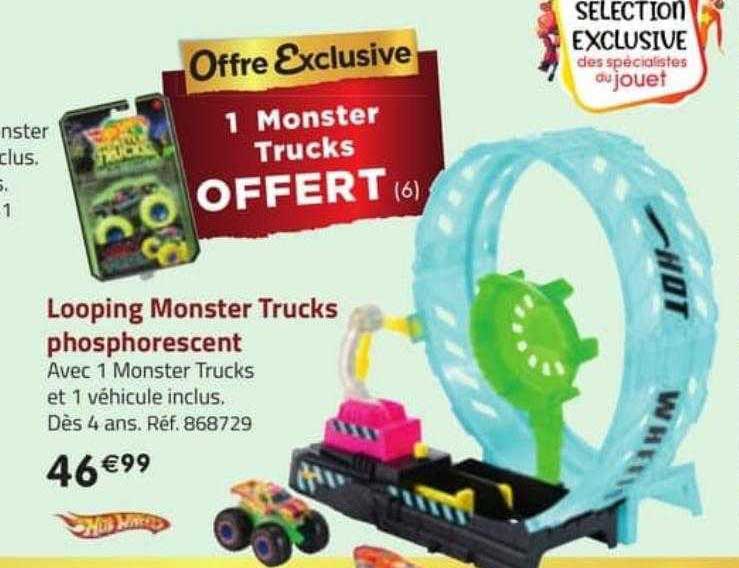looping monster trucks phosphorescent hot wheels