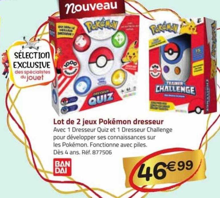lot de 2 jeux pokémon dresseur bandai