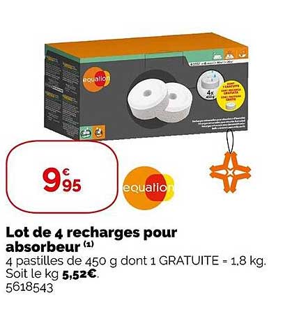 lot de 4 recharges pour absorbeur équation