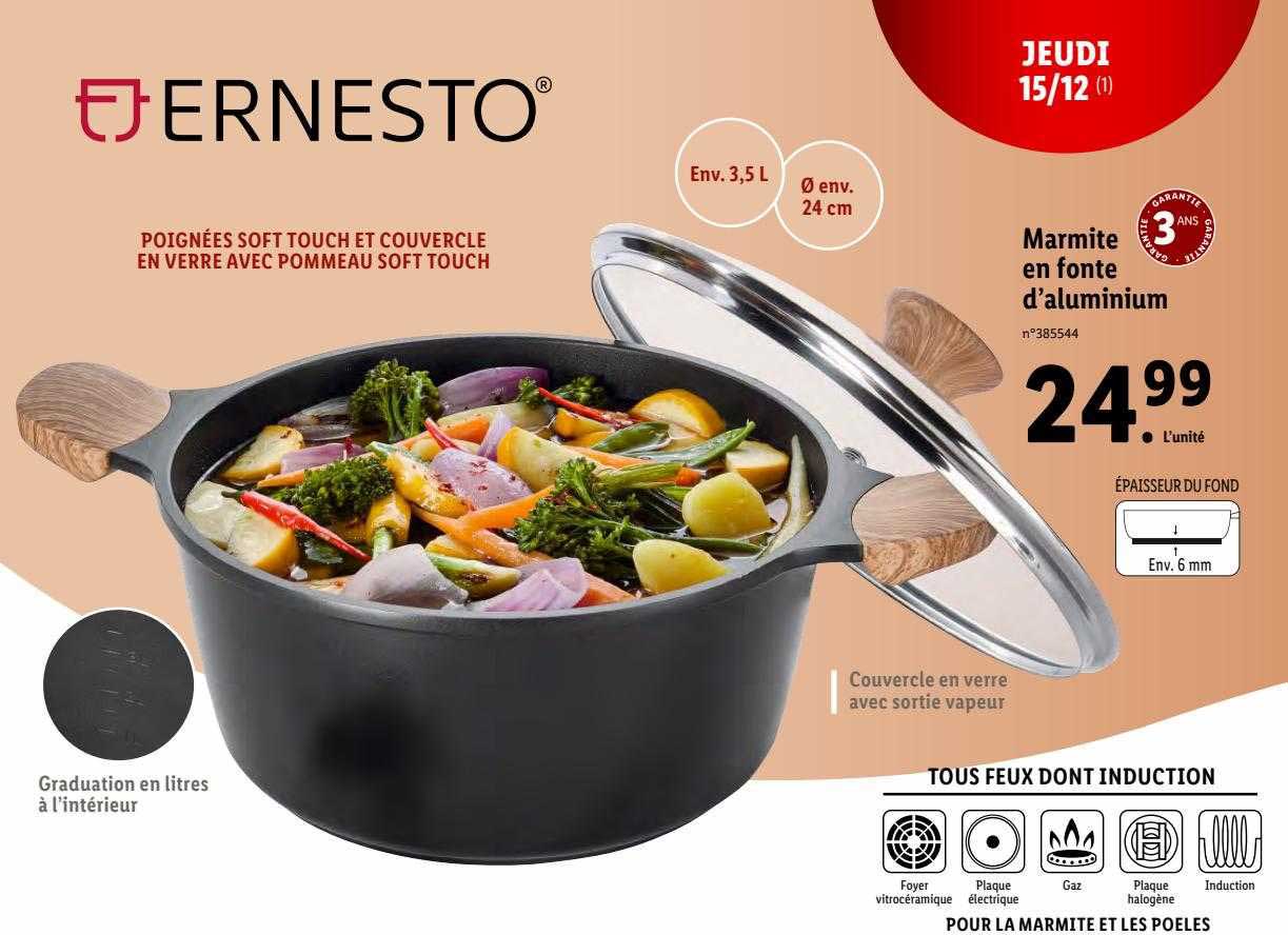 marmite en fonte d'aluminium ernesto