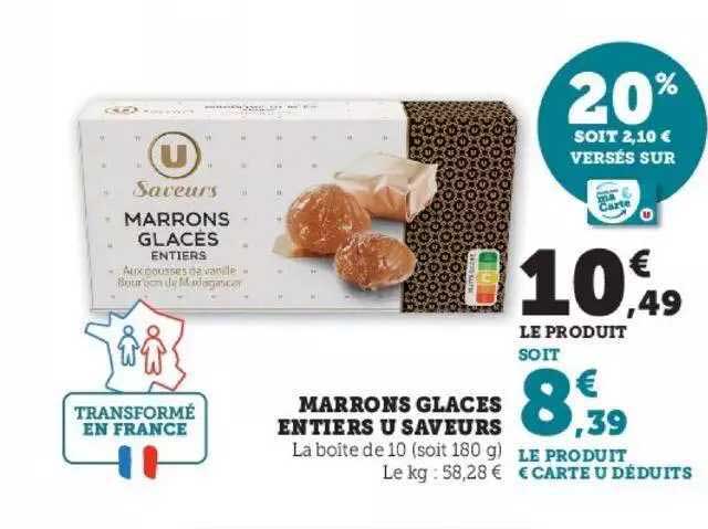 Marrons Glacés Entiers U Saveurs
