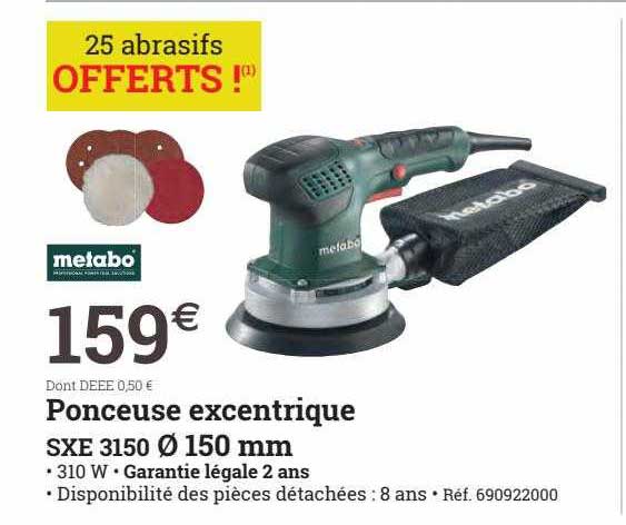 metabo ponceuse excentrique sxe3150