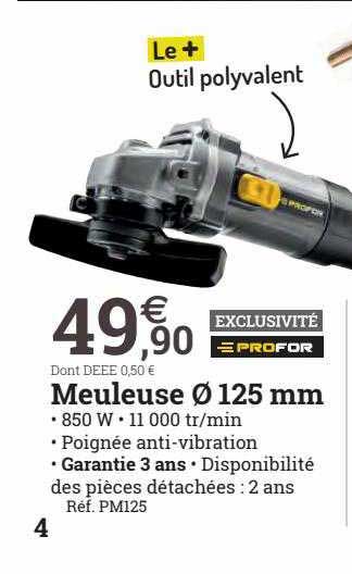 meuleuse ø 125 mm profor