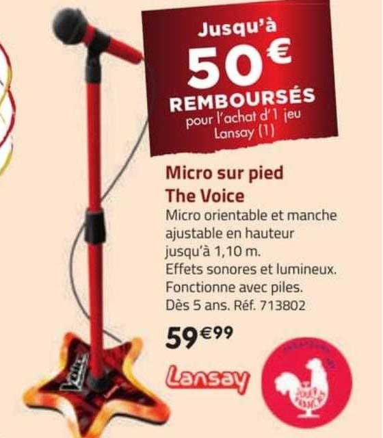 micro sur pied the voice lansay