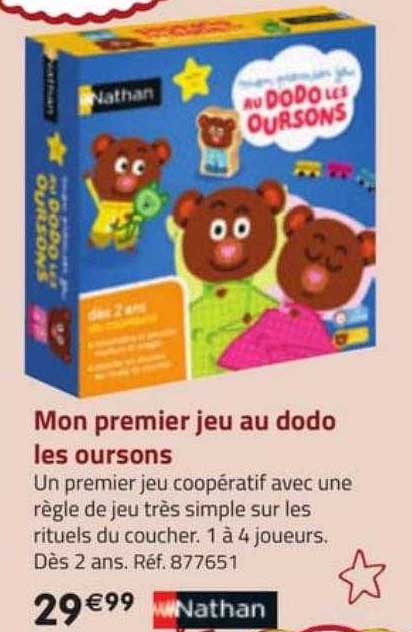 mon premier jeu au dodo les oursons nathan