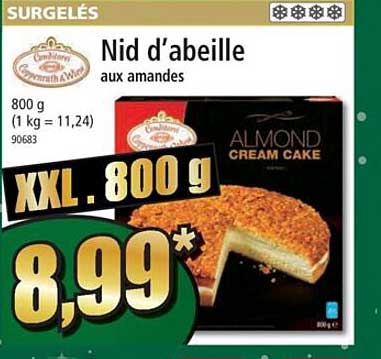 nid d'abeille aux amandes
