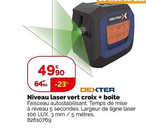 Niveau Laser Vert Croix + Boîte Dexter