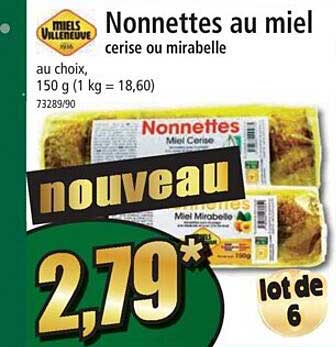 nonnettes au miel cerise ou mirabelle miels urleneuve