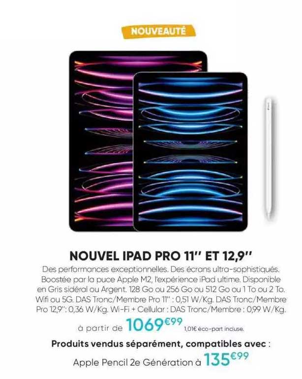 nouvel ipad pro 11" et 12,9"