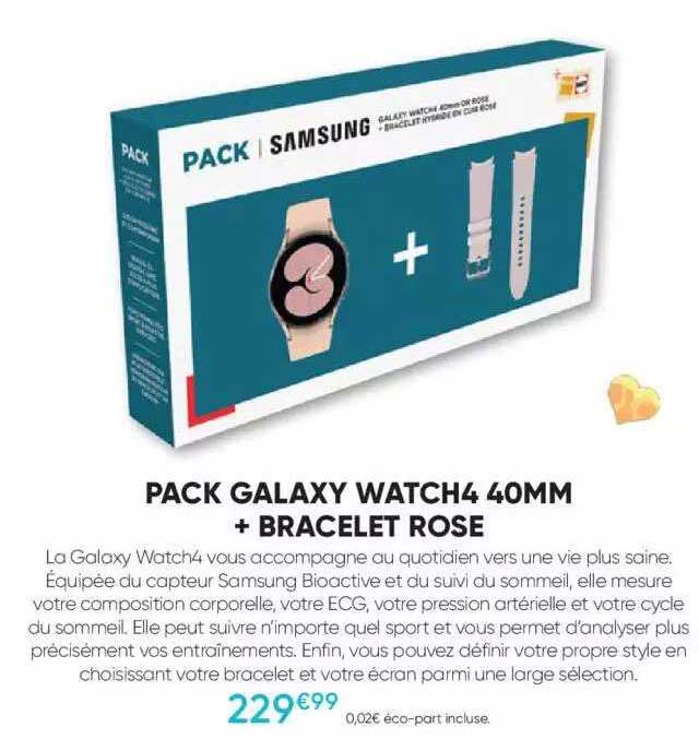 Pack Samsung Galaxy Watch4 40 Mm + Bracelet Rose