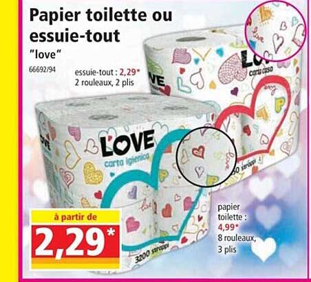 Papier Toilette Ou Essuie-tout "love"