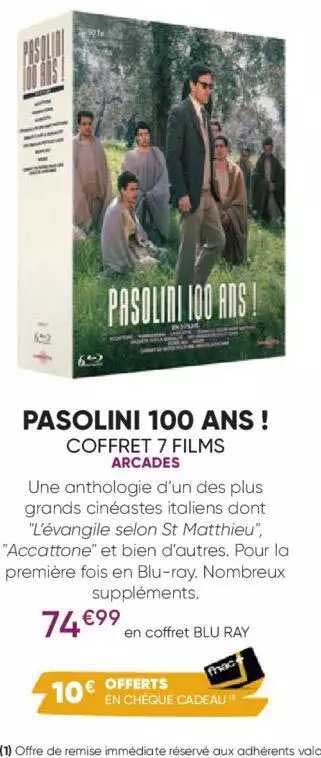 pasolini 100 ans ! coffret 7 films - arcades
