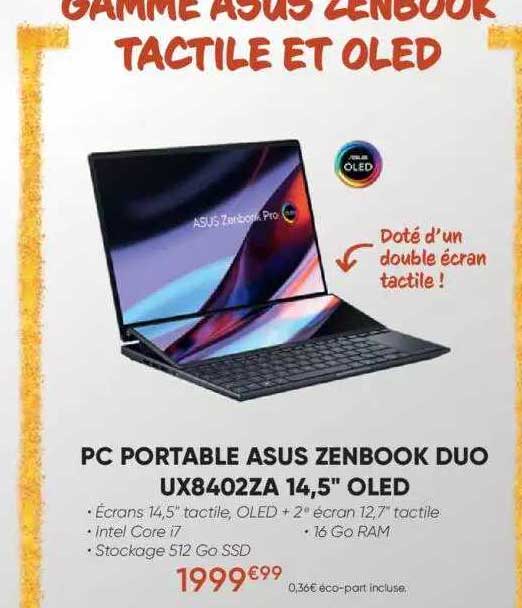 pc portable asus zenbook duo ux8402za 14,5" oled